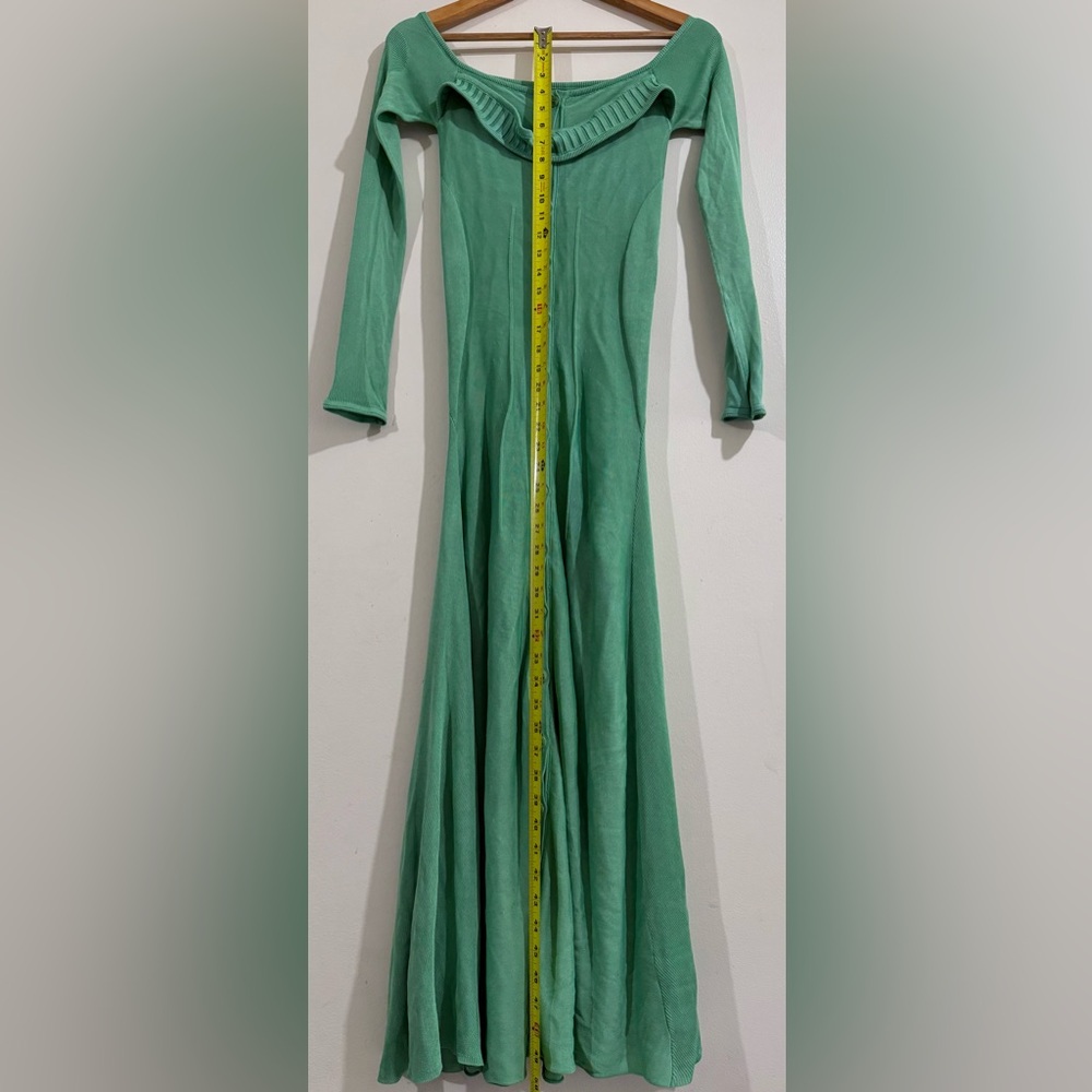 Jacquemus Mint Green Off-Shoulder Button-Front Maxi Dress - Picture 4 of 9